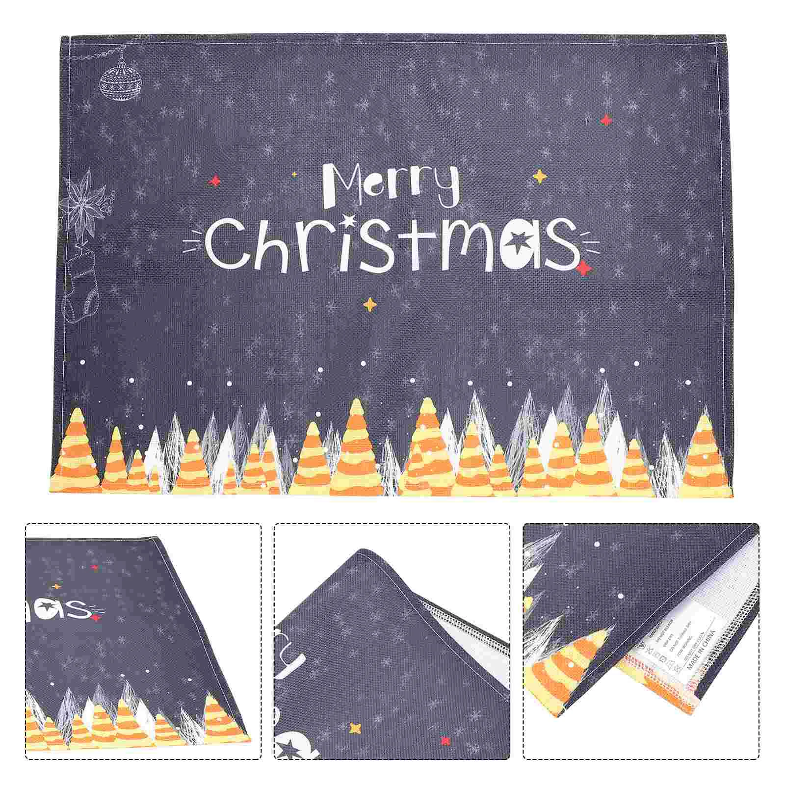 

Placemats Christmascup Table Decorative Insulated Placemat Home Mat Snowman Pattern Holiday Themed Place Coasters Party Dinner