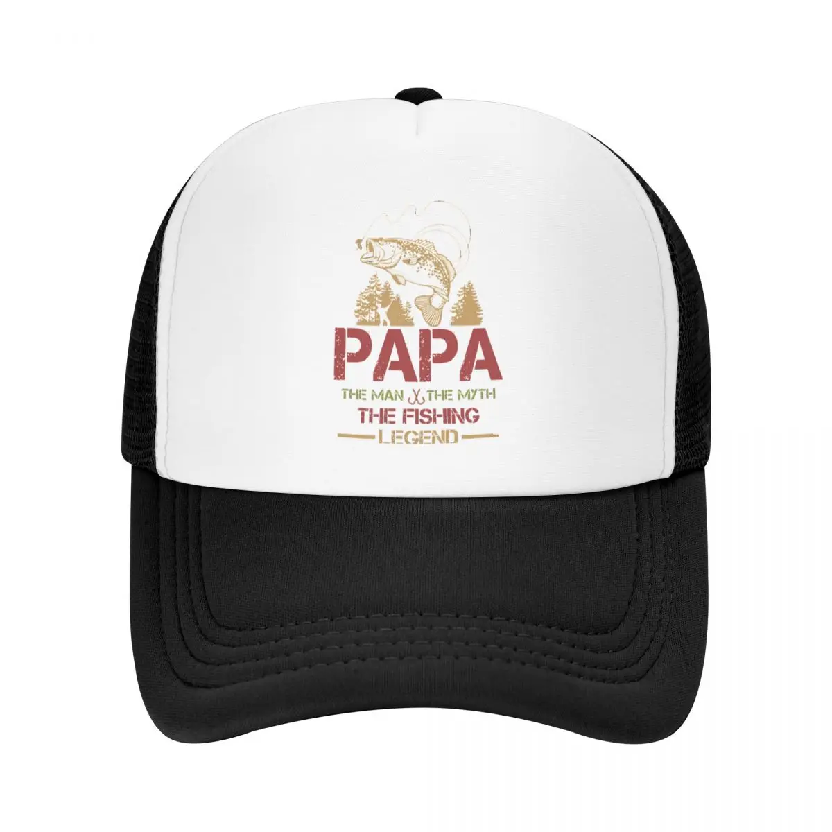 

Papa The Legend Trucker Hats Carp Fishing Fisher Mesh Net Baseball Cap For Men Women Kpop Snapback Caps Streetwear