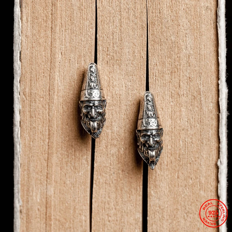 

MKENDN Real 925 Sterling Silver Black & white Impermanence Skull Stud Earring Gothic Style Punk Men Women Dark Style Ear Jewelry