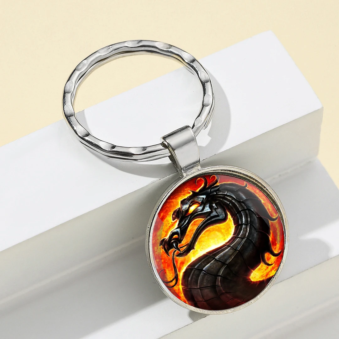 Ретро классический Dregon круглый стеклянный купол брелок уникальные брелоки