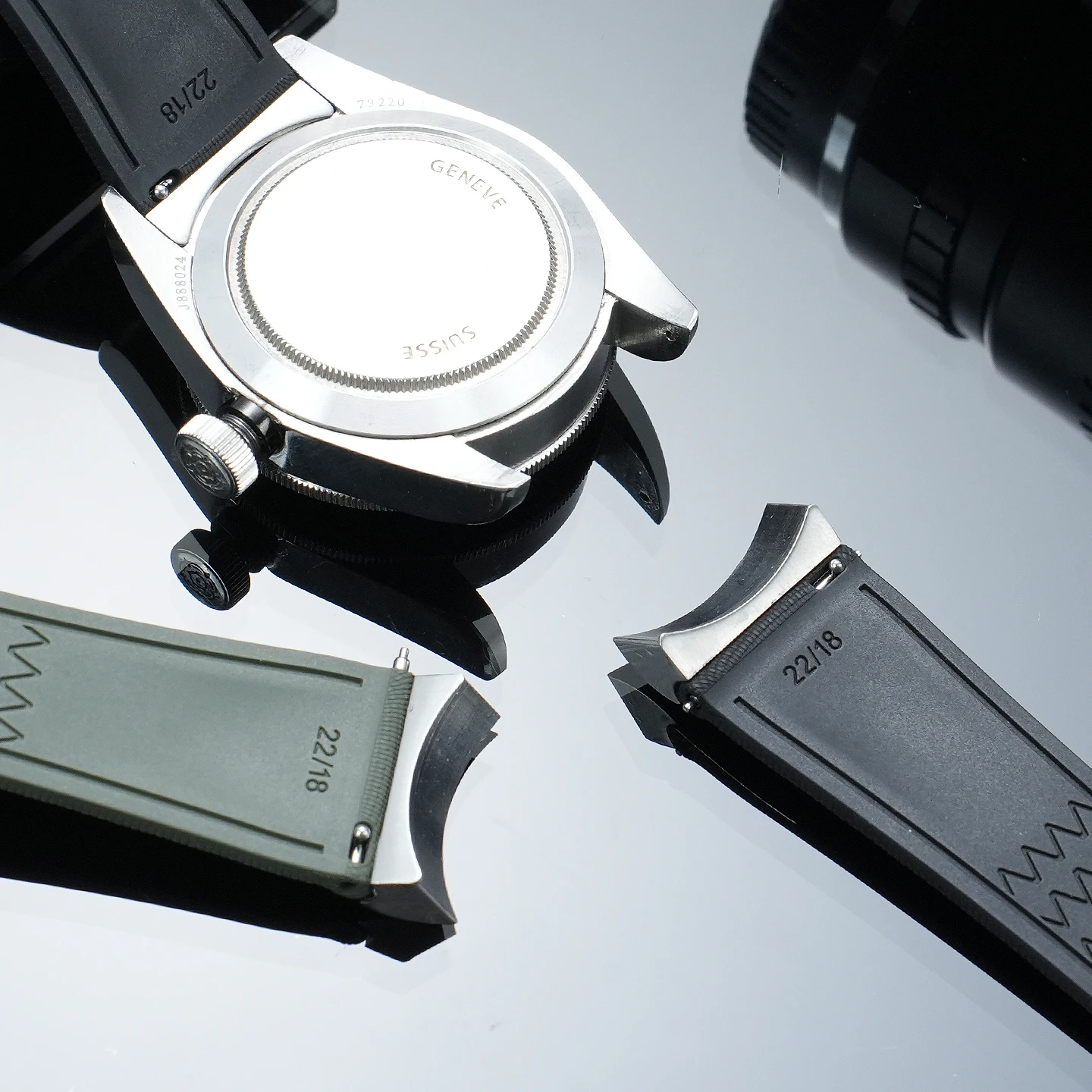 Фото Для ремешка Tudor Black Bay 1958 Commander M79030 25600TN из фторкаучука с пряжкой из нержавеющей стали, 20–22 мм №4