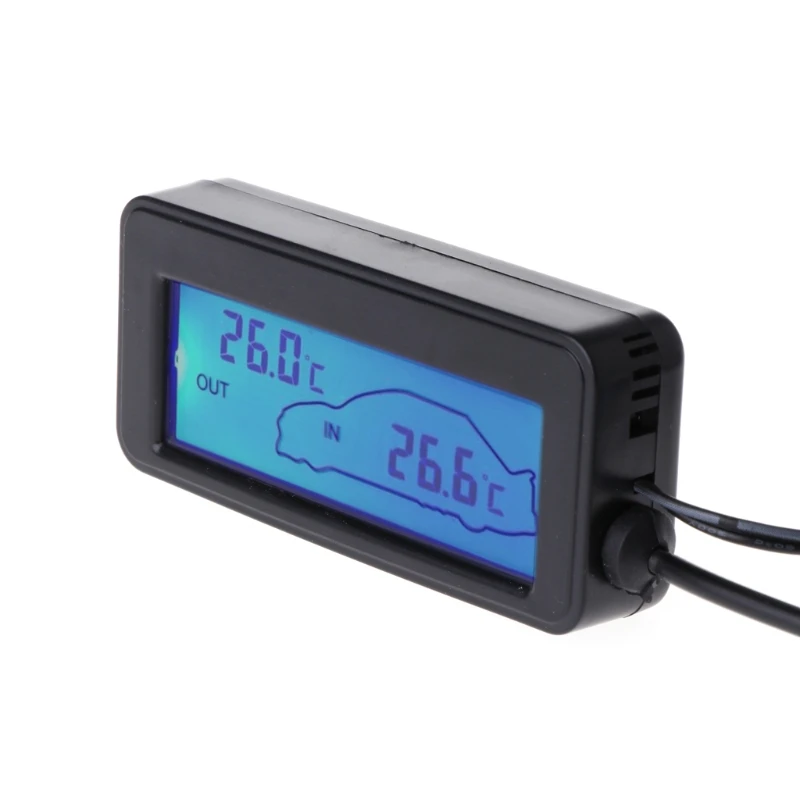 

Color LCD Car Digital Thermometer Mini 12V Vehicles Termometro Car Interior Exterior Temperature Meter 1.5M Cable