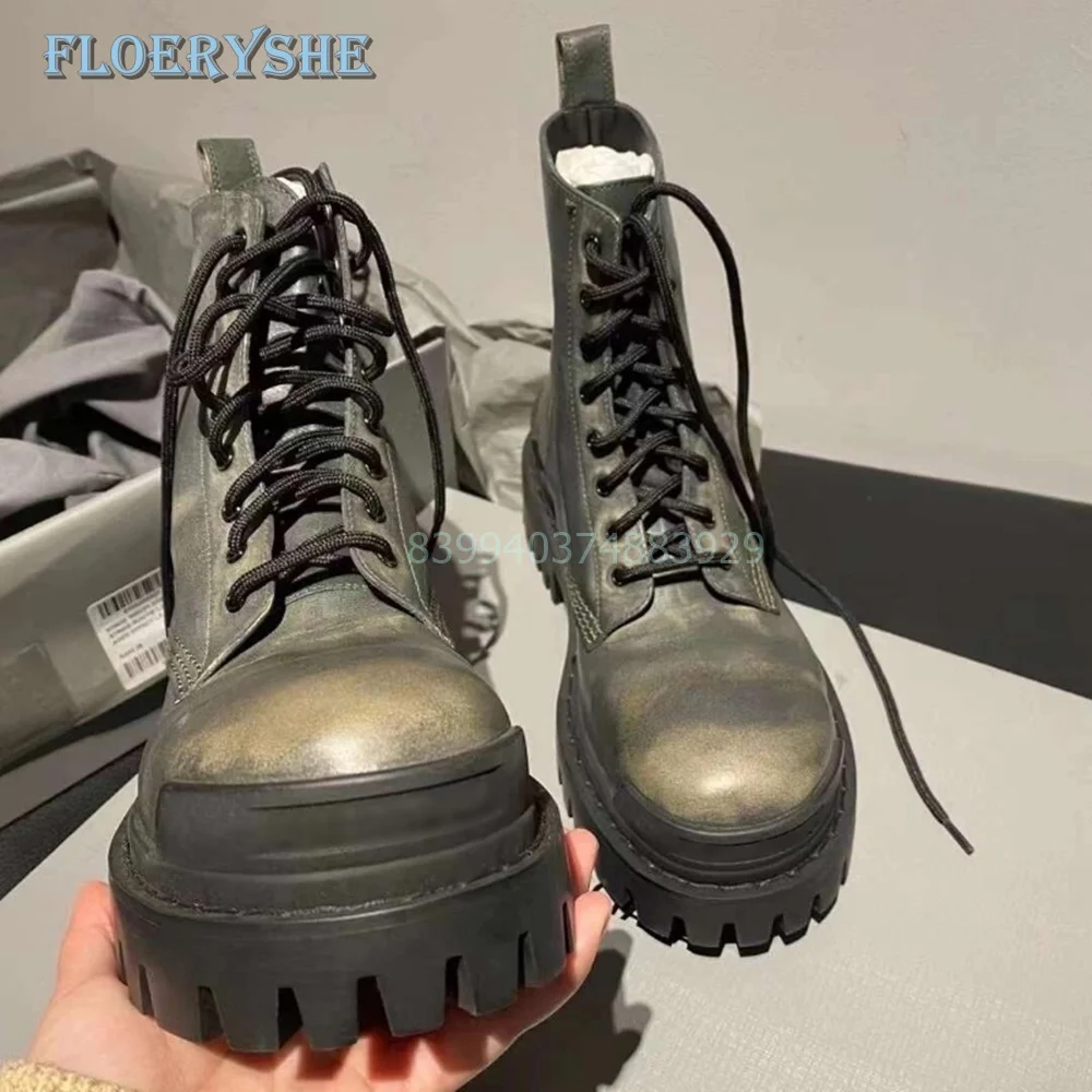 Ботинки с пилообразной подошвой в стиле панк разноцветные женские ботильоны на