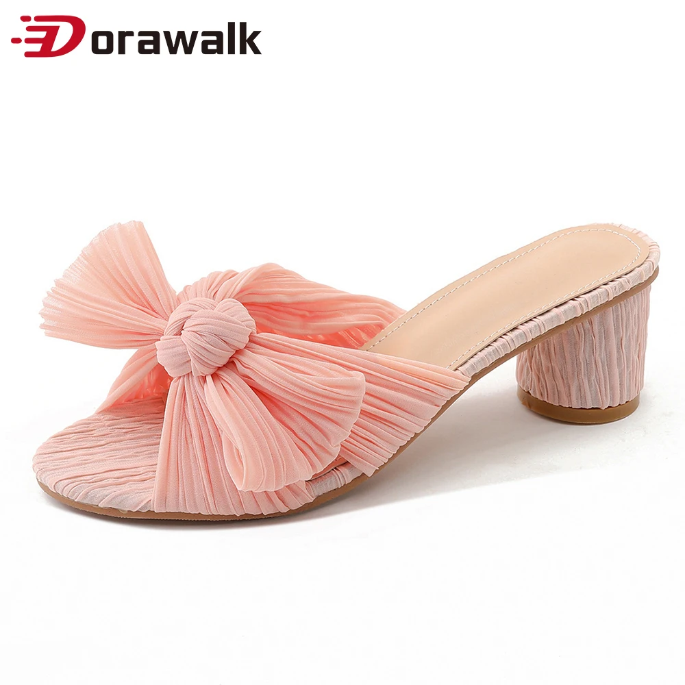 

Женские босоножки с открытым носком, уличные сандалии на высоком каблуке 5 см, с бантом, милые вечерние туфли в стиле ретро, размер 46