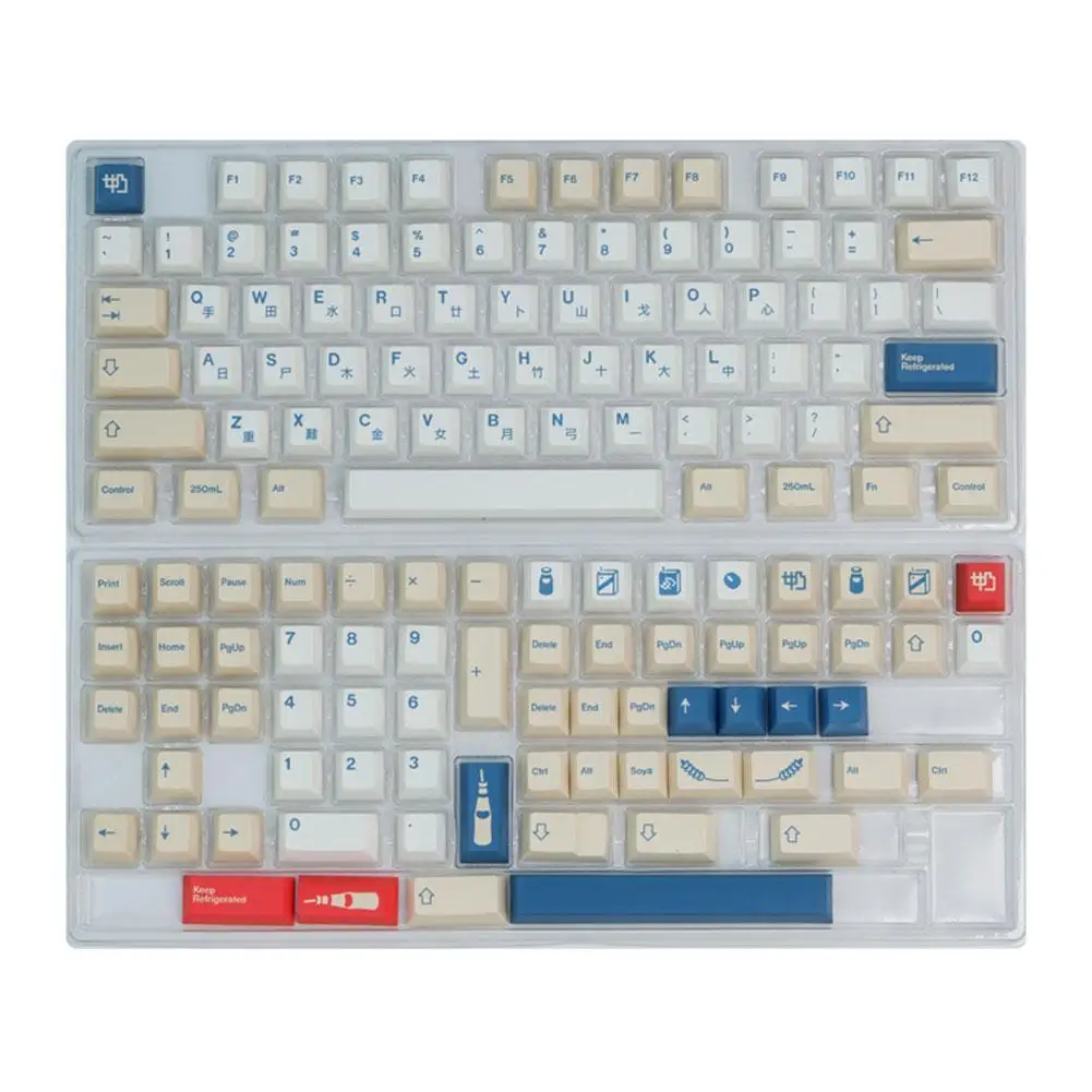 

141 Keys GMK Soy Milk Theme Keycap PBT DYE-SUB Profile Keycap For Mechanical Gaming Keyboard White Series Keycap