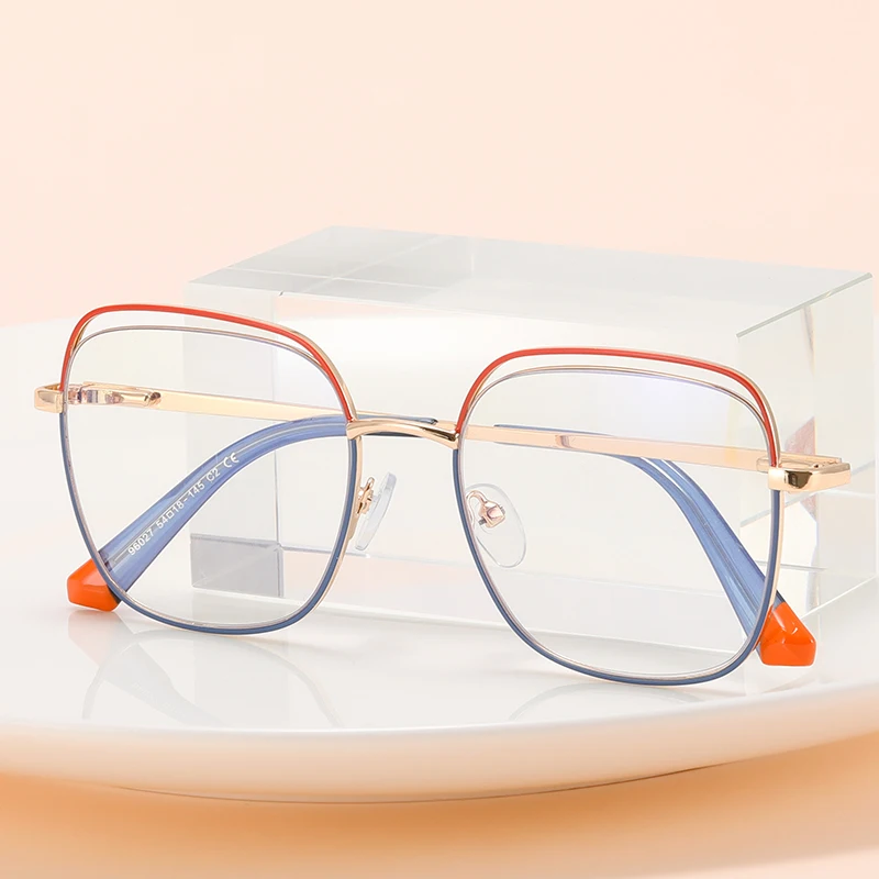 

Новые женские очки с защитой от синего света, квадратные оправы большого размера для очков конфетных цветов для близорукости по рецепту F96027