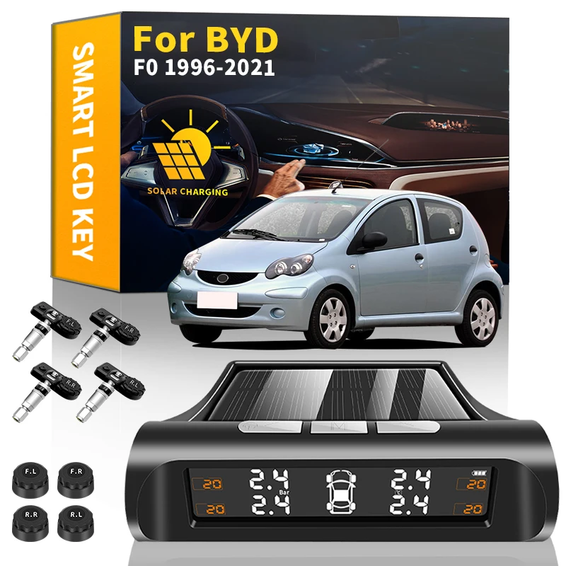 

TPMS Car Tire Pressure Monitor System wireless Solar Power LCD Display Tire Pressure Sensor For BYD F0 1996-2021 Car Accessories