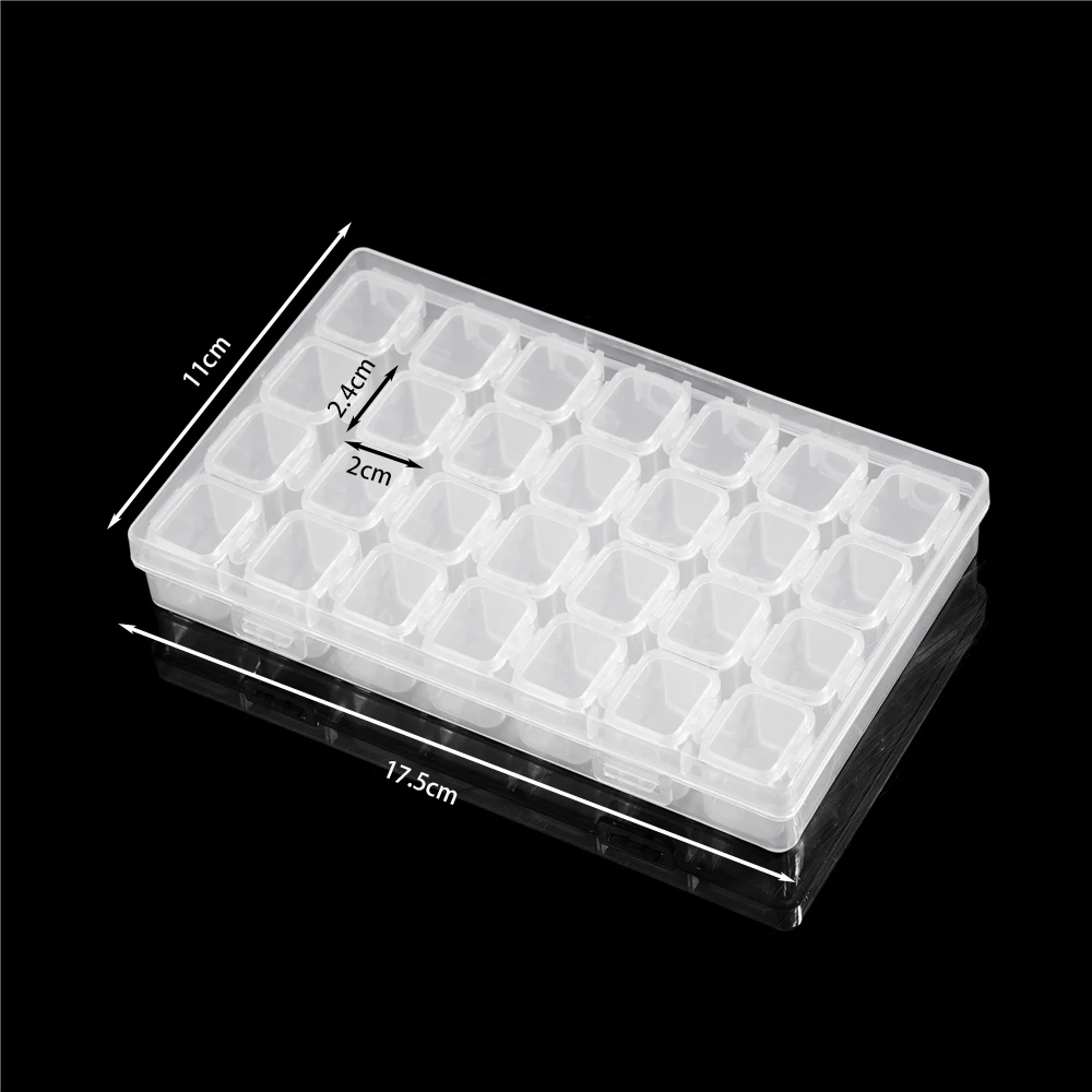 

28 полосок, регулируемая пластиковая коробка для хранения, бусины, кольцо, подвеска, коробка для ювелирных изделий, дизайн ногтей, аксессуары для алмазной живописи, контейнеры, коробки