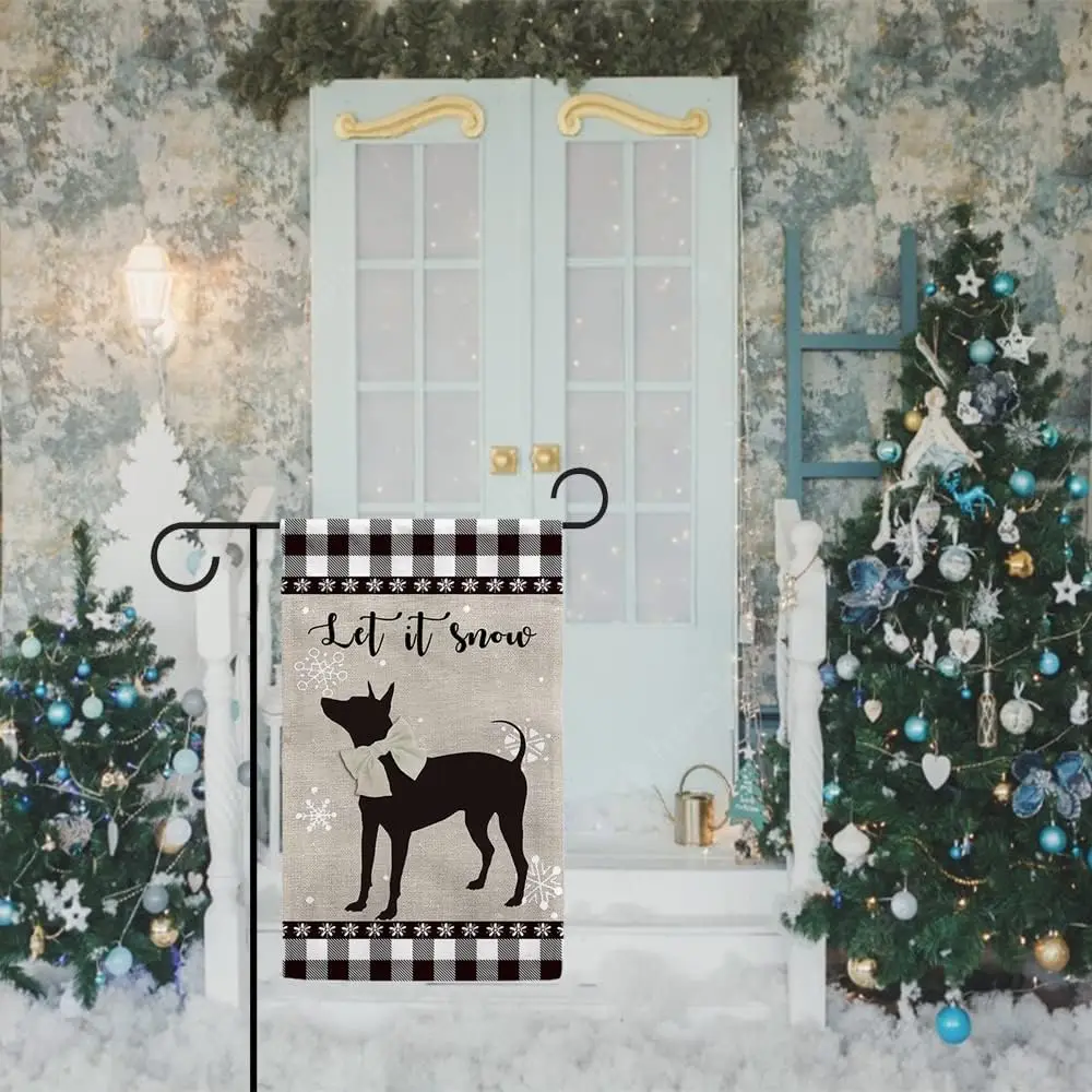 Немецкий короткошерстный указатель Let It Snow Merry Christmas Garden Flag Черно-белый плед из