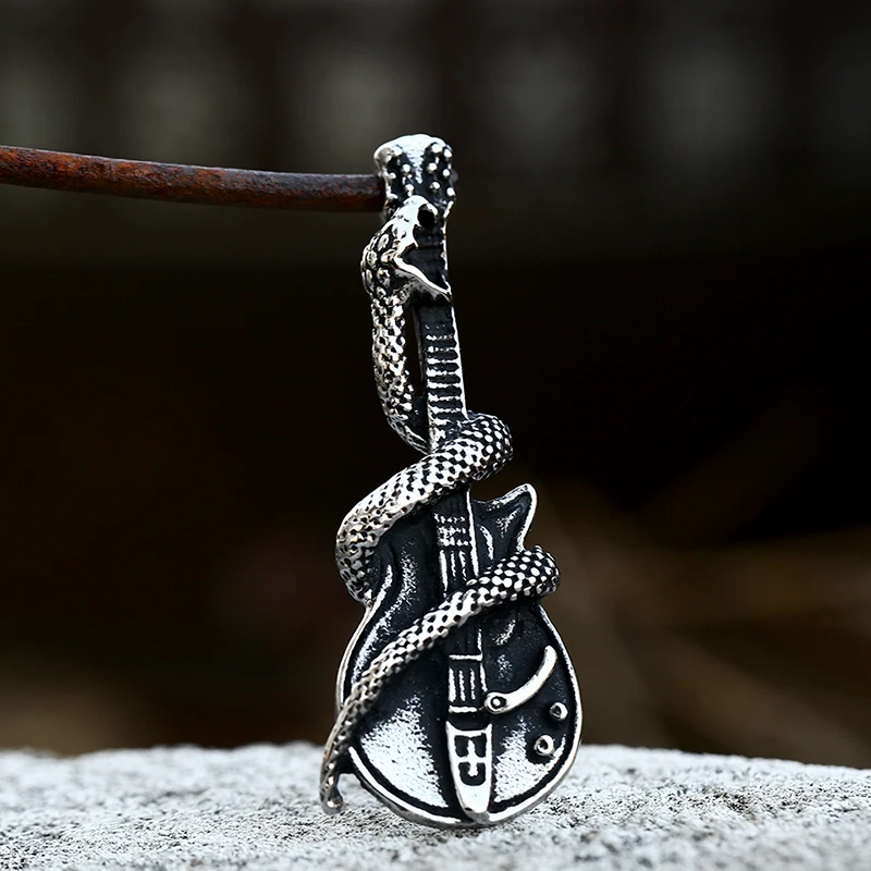 Кулон в виде змеи от BEIER кулон гитары из нержавеющей стали стиле панк и хип-хоп