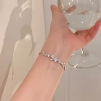 2022 new fashion korean version of the bow bracelet female high end sweet micro encrusted zircon girlfriends bracelet adjustable