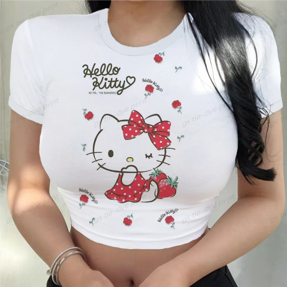 

Женская футболка с коротким рукавом, с принтом Hello Kitty