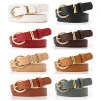 designer style fashion gold alloy buckle belt high quality pu leather ladies waiseband versatile jeans trousers wearing belt
