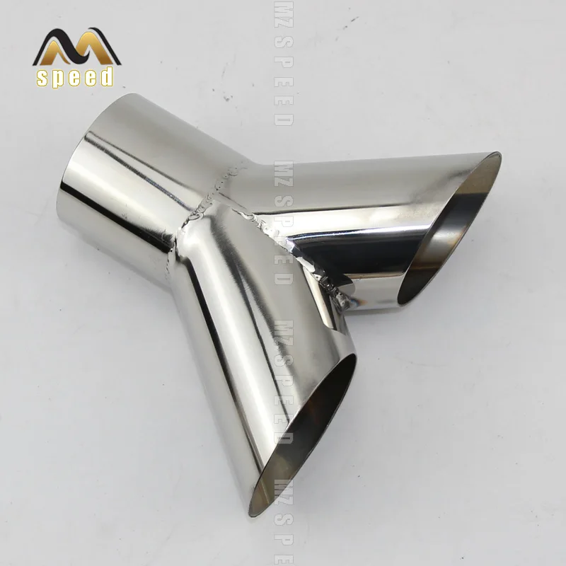 

304 stainless steel Y type three way welded pipe general 51mm 63mm exhaust pipe welded muffler connecting pipe fitting