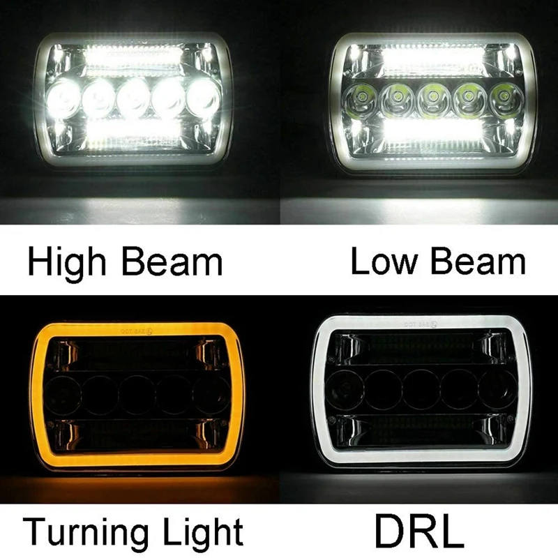 Фара головного света ближнего и дальнего 240 Вт 5x7 дюймов 7x6 для Jeep Cherokee Wrangler XJ YJ 1