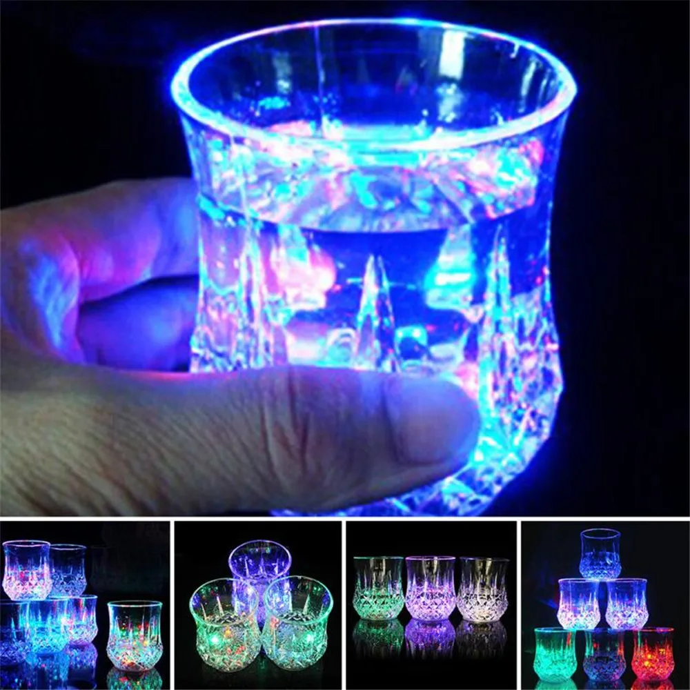

Creative Light Up LED Cups Automatic Flashing Drinking Cup Mugs Color Changing Beer Whisky Glass Cup For Bar Club Party Supplies