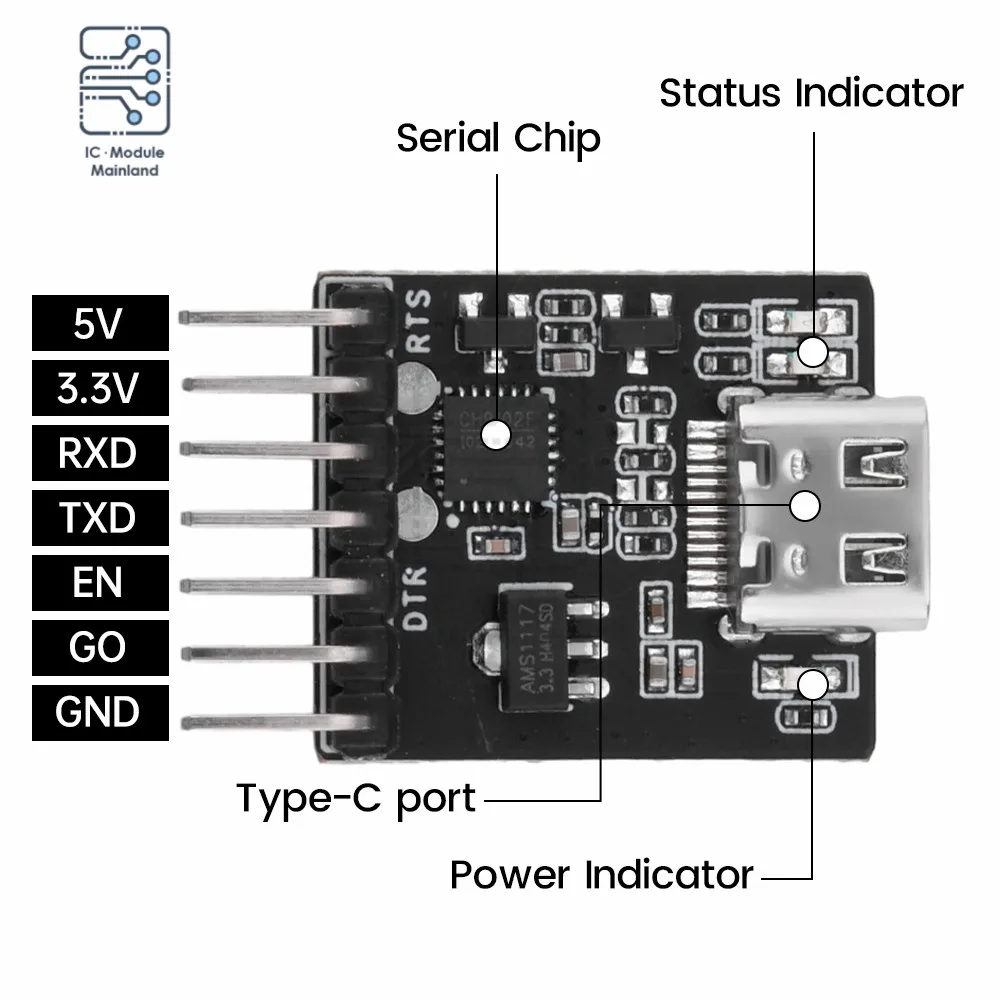 USB к UART/RS232/RS485 последовательная программируемая горелка чип CH910F драйвер