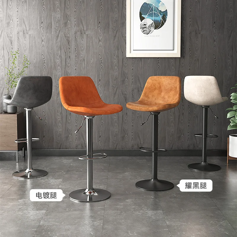 

Chair Bar Stools Modern Minimalist Backrest Bar Stool Home Bar Dining Chair Wrought Iron High Kitchen Chair Counter Stool