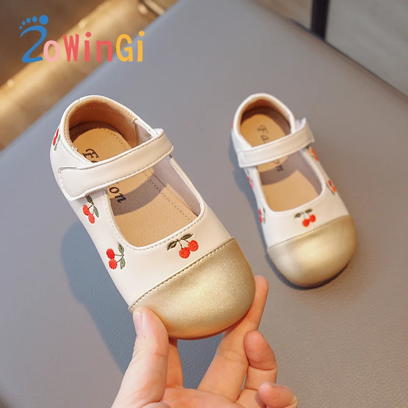 

Size 22-33 Mary Jane Shoes Vintage Girl Slippers Embroidered Platform Party Shoes Comfortable tenis infantil zapatillas niña