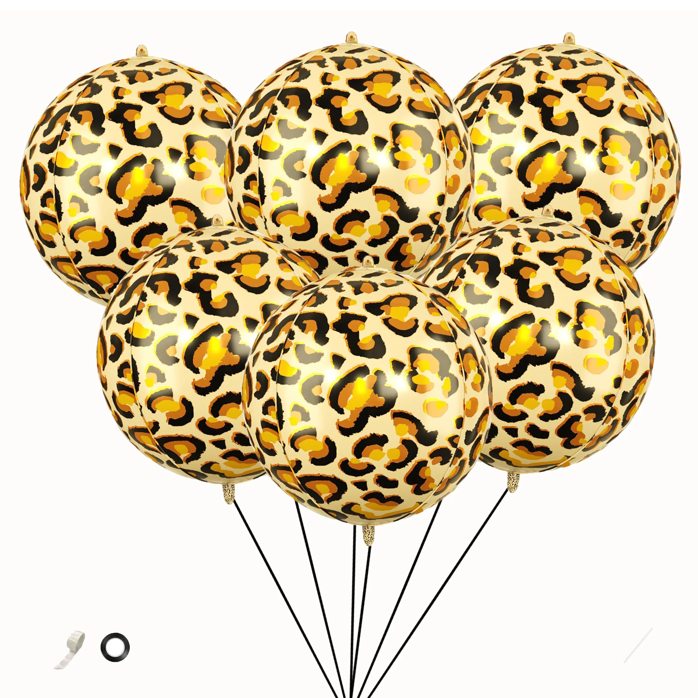 

6 штук фольгированных шаров с леопардовым принтом 22 дюйма