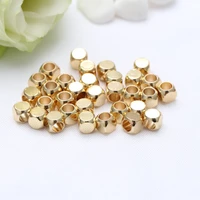 20pcslot 2 5mm 14k gold plated brass cube square shape beads bulk spacer beads for jewelry making diy findings