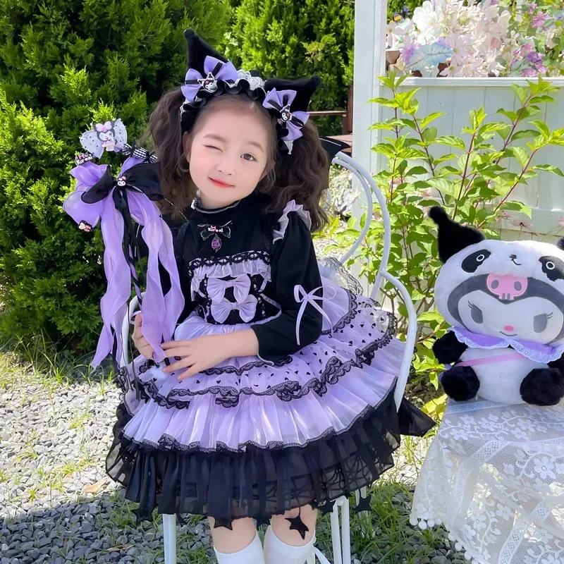 Платье на Рождество и Хэллоуин Sanrio Kuromi детское рождественское многослойное