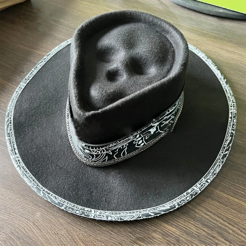 

Солнцезащитная шляпа Шляпа с рисунком черепа и смерти Западная ковбойская шляпа Хэллоуин Унисекс