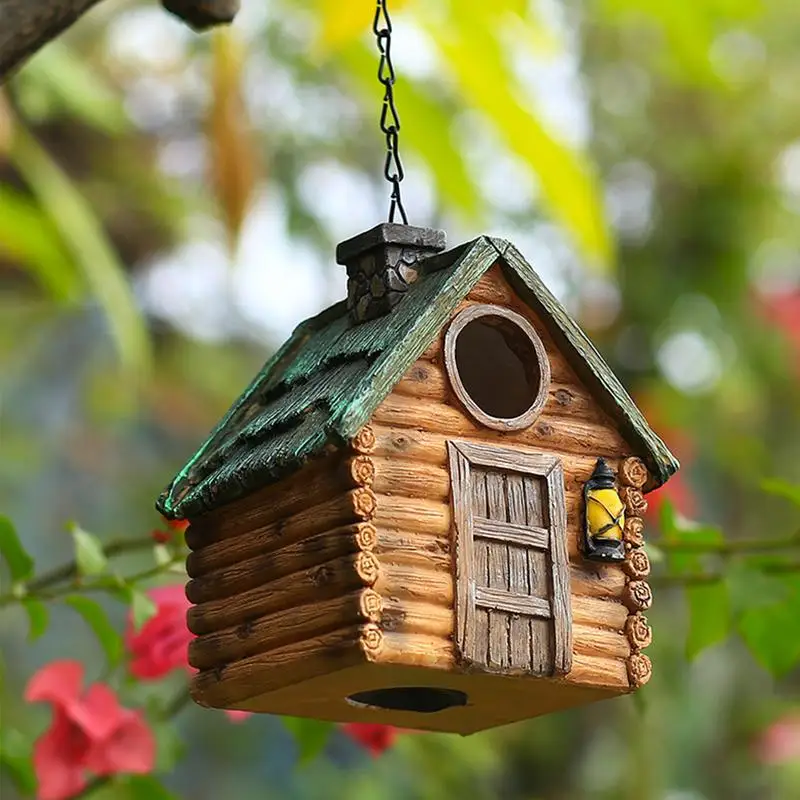 

Outdoor Bird Nest Decorative Resin Bird house Ornament Waterproof Hanging Bird Nest Cages for Balcony Outdoor Garden Balcony