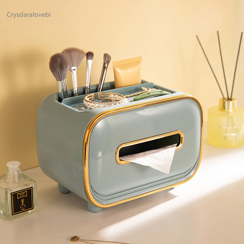 

Легкая роскошная коробка для хранения салфеток, многофункциональная бумажная коробка для хранения в гостиной, спальне, бытовая вместительная коробка для салфеток