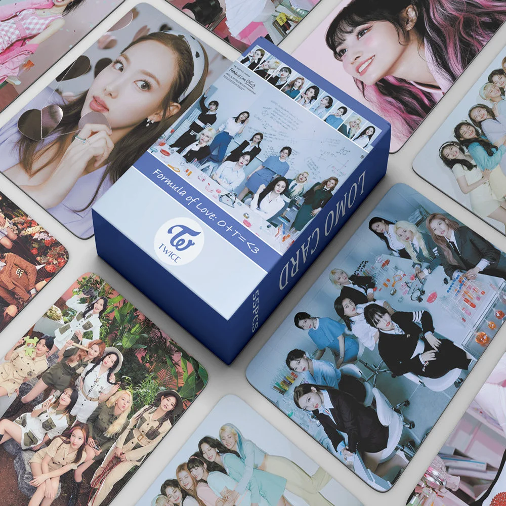 

55pcs KPOP TWICE Formula Of Love Album Small Lomo Card Zhou Ziyu Postcard Random Cards Gifts For Women Photocard