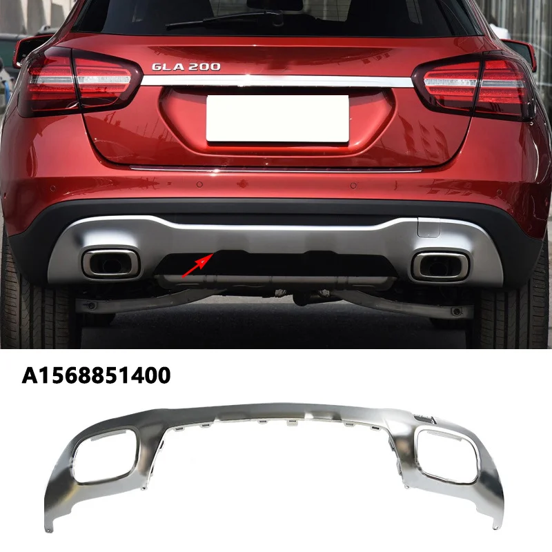 

A1568851400 Rear Bumper Spoiler Diffuser Chrome Trim Chromium Styling Matte Pearl Nickel For Mercedes Benz GLA Class X156 W156