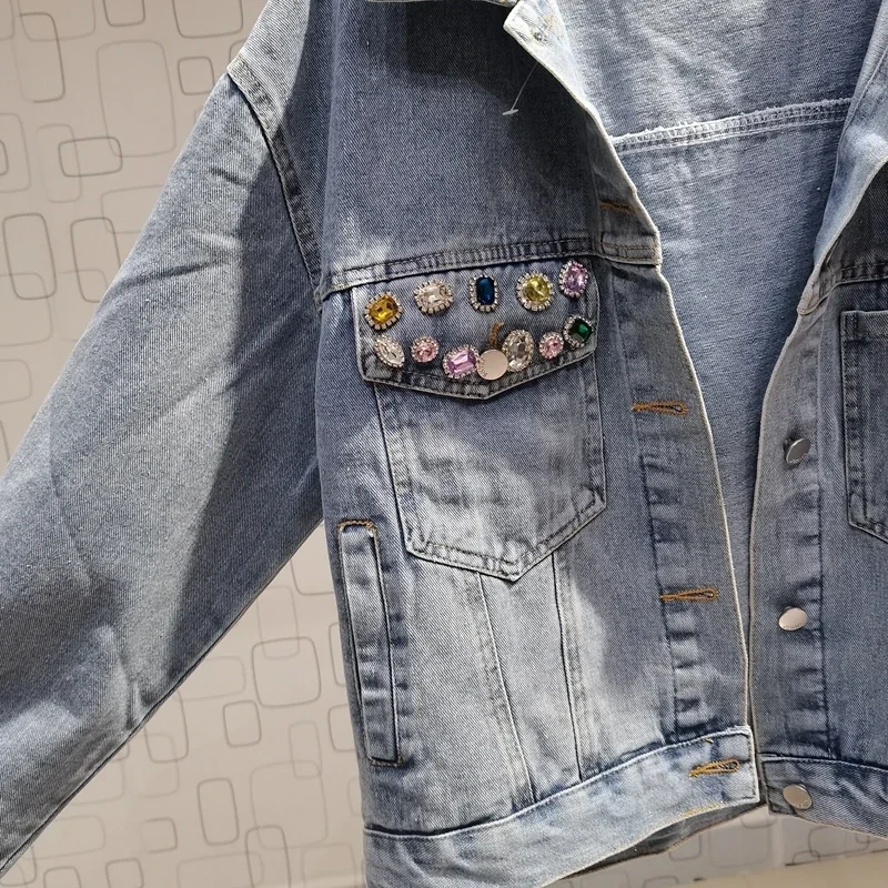 Женская винтажная джинсовая куртка Yipn.igacoyou светлого голубого цвета