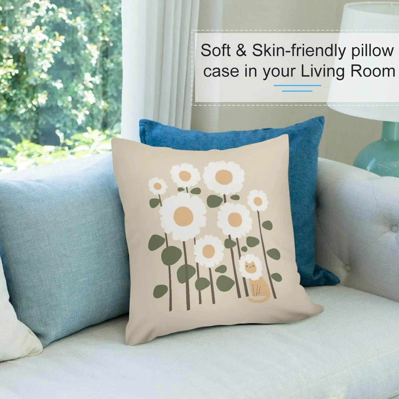 Кошка и растение 6: Котмуфляж Подушка Чехол для дивана Рождественские чехлы