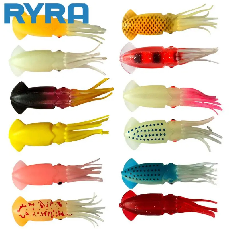 

Морская рыбалка, имитация осьминога, Мягкая приманка Luya, приманка кальмара, светящаяся бионическая приманка, искусственная приманка для мо...