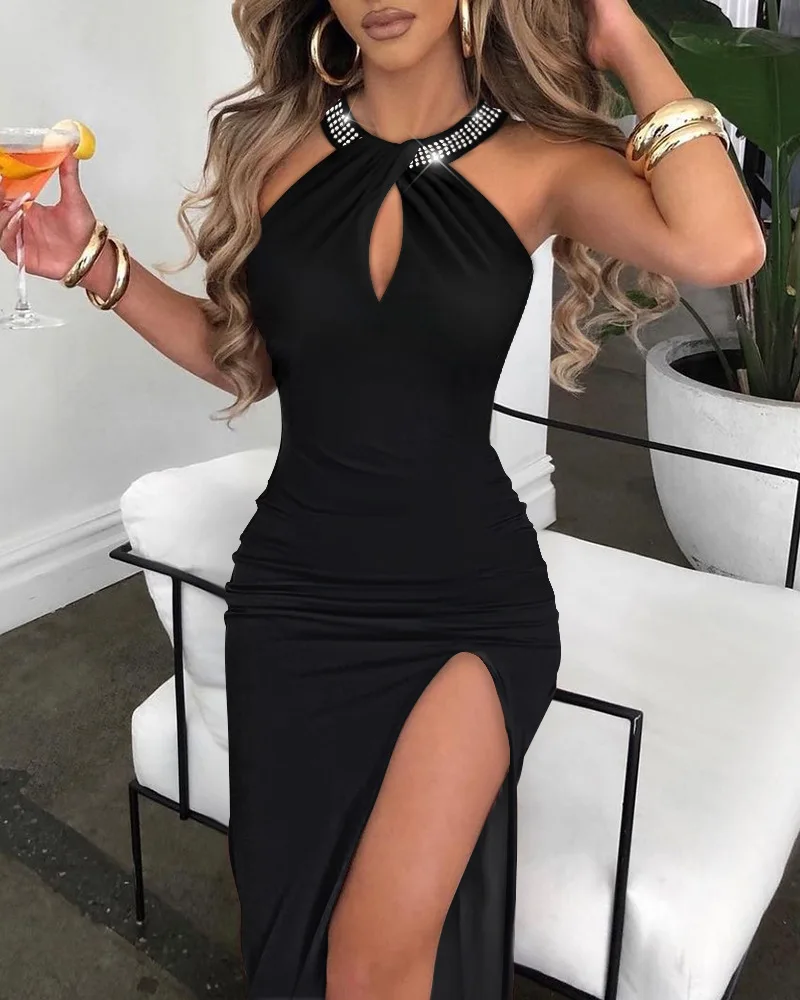 

Stylish Black Sexy Dress Autumn 2022 High-waisted Fashion Elegant Dress Fancy Party Dress