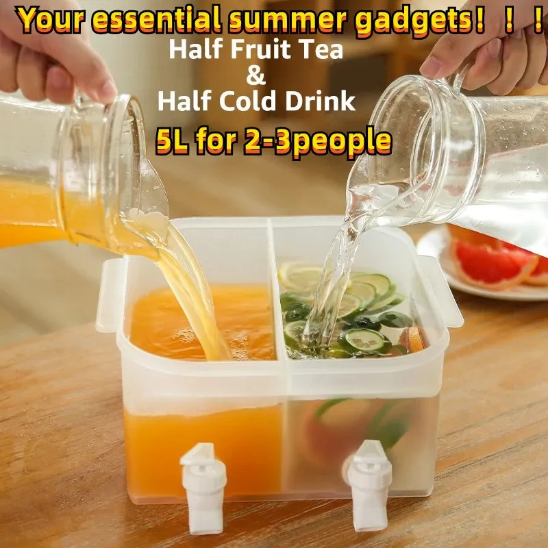 

5L Summer manual beverage drinking kettle double head cold drink dispenser Portable Cold Summer Food Grade Drink Daily Use