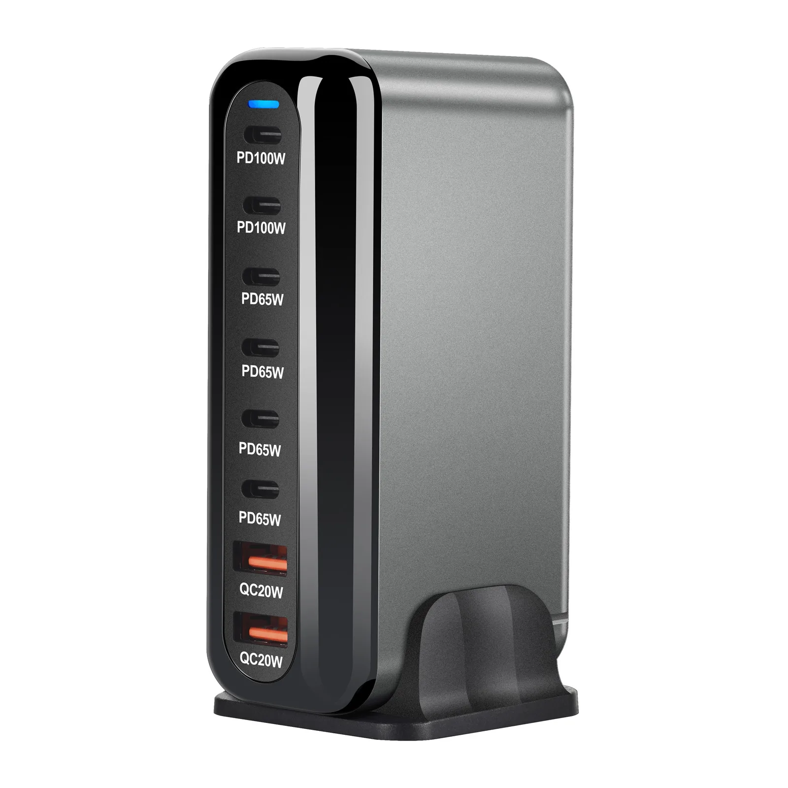 8-портовое настольное зарядное устройство GaN мощностью 500 Вт USB Type C PD быстрое