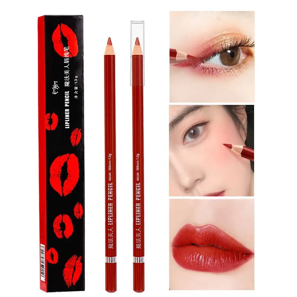 

Waterproof Matte Glamorous Lip Liner Set Sexy Red Tone Lipstick Eyeshadow 2-in-1 Makeup Beauty Lip Liner