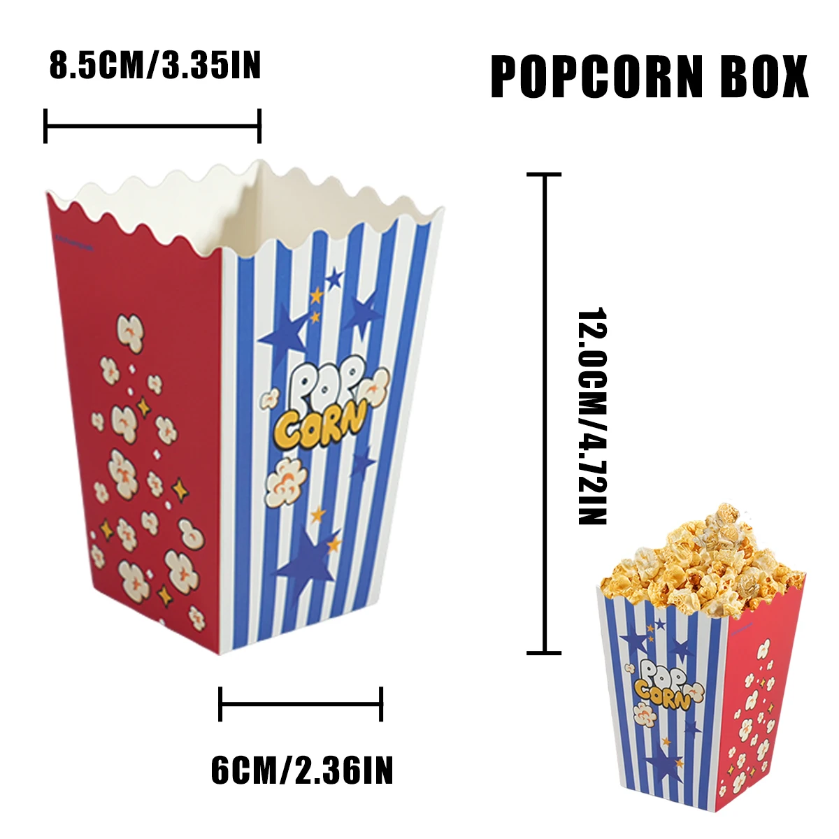 

Одноразовые бумажные коробки для попкорна Easytime синие/розовые