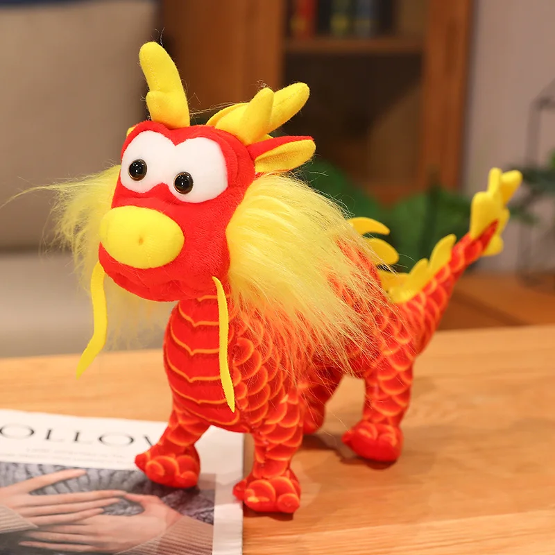 

40/50/60CM Chinese Dragon Plush Toy Zodiac Animals Stuffed Doll New Year Mascot Toy For Kids Boys Gifts Home Decoration