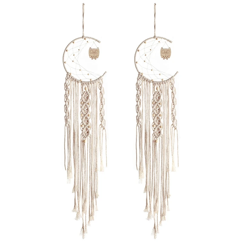 

Ловец снов ручной работы в стиле бохо с элементами гобелен сова, Настенный декор для девочек, украшение для спальни, праздничный подарок