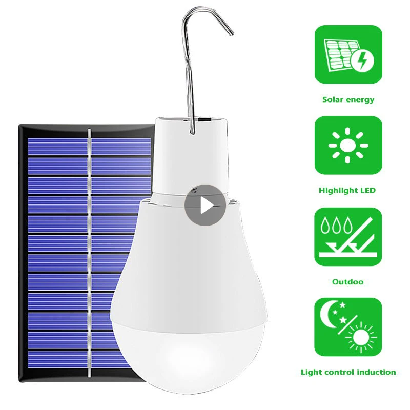 

Светодиодная лампа на солнечной батарее, подвесной светильник с кабелем, лампа для наружного освещения, для кемпинга, палатки, сада