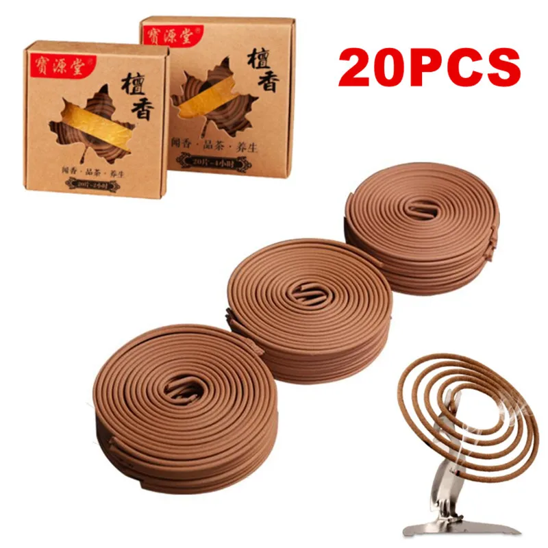 Благовония с естественной катушкой, ароматерапия в помещении, индийские буддийские Благовония из полыни и сандалового дерева без запаха ценсерна, Домашний аромат, 1 коробка