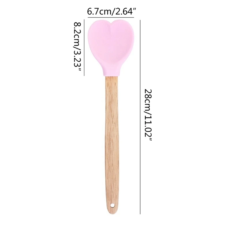 Heart-shaped  Handle Silicone Spoon Household Kitchen Cooking Spoon Heat Insulation  Handle Anti-hot Spoons images - 6