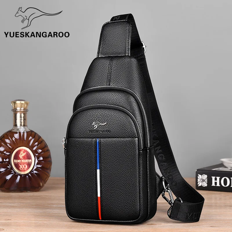 Men's shoulder bag leather crossbody bag multifunctional waterproof shoulder strap travel shoulder bag business shoulder bag