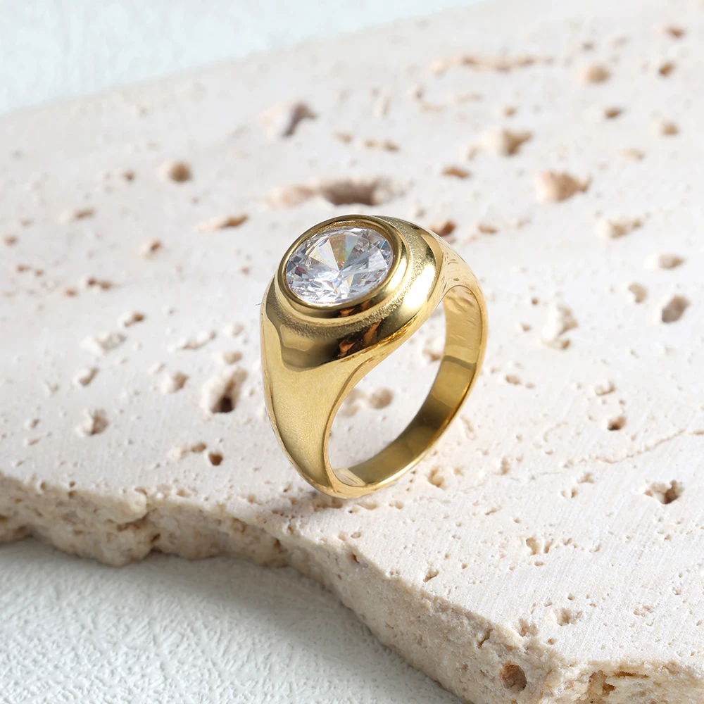 ZMfashion высококачественное кольцо из нержавеющей стали женское инкрустированное