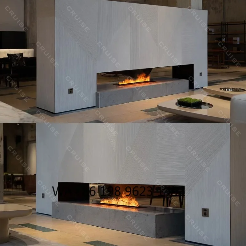 Фото Светодиодный 3D-камин с дистанционным управлением, паровым распылением и RGB-подсветкой, многоцветное пламя для дома, отеля, свадьбы, создания атмосферы в помещении №4