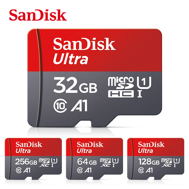 Micro SD карта памяти SanDisk, 32 ГБ, 64 ГБ, 128 ГБ, 256 ГБ, макс. 512 ...