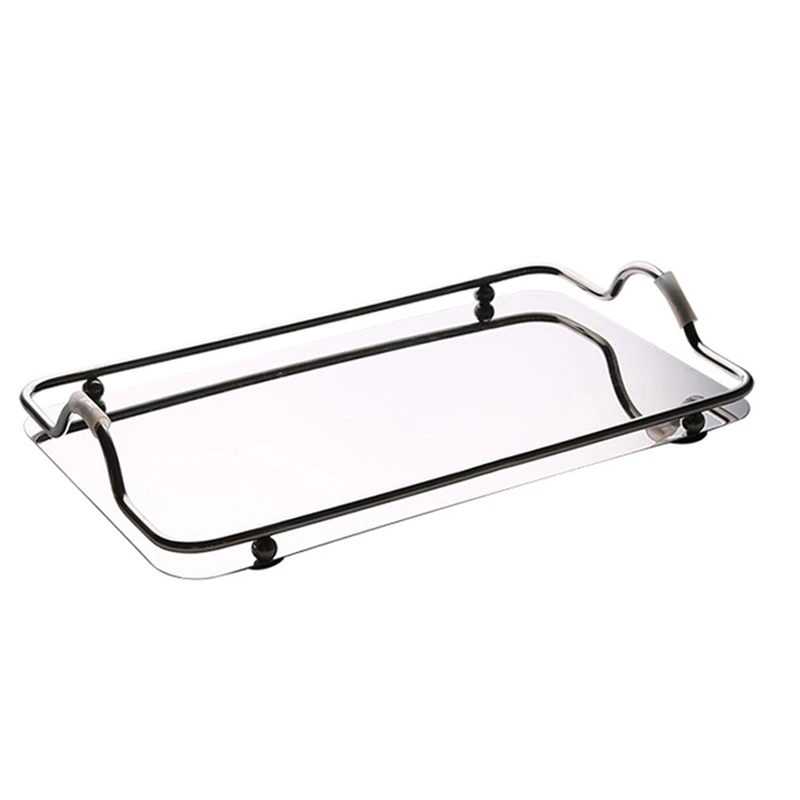 

Креативная кофейная чашка поднос из нержавеющей стали Ins стиль ювелирные изделия легкий роскошный зеркальный бинауральный декоративный по...