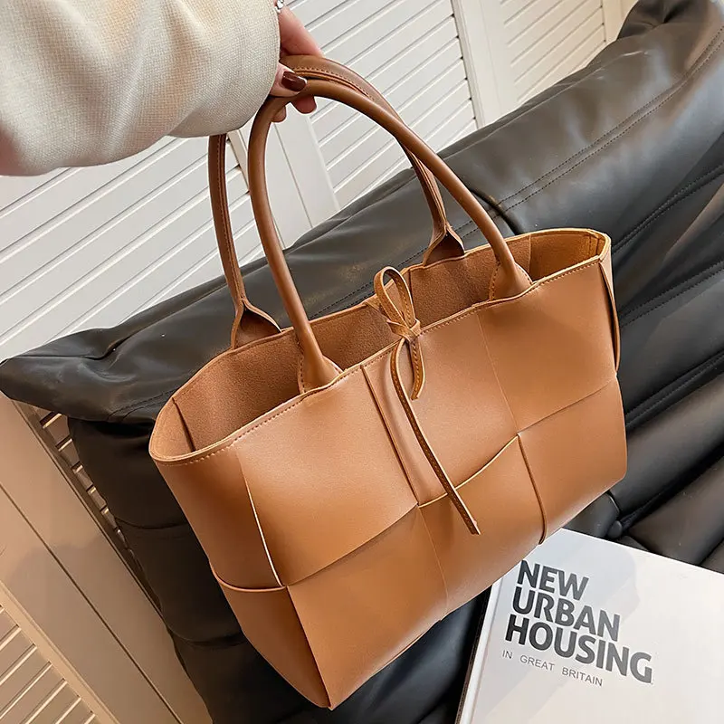 2 Sets Women's Bags Portable Large Capacity Women Shoulder Bags Underarm PU Solid Color Retro Tote Casual Free Shipping